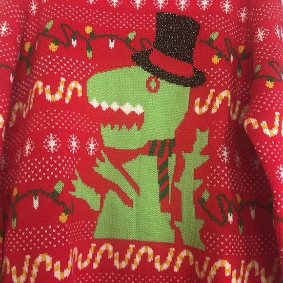 Simplee unisex kid dinosaur Ugly Christmas Sweater - Picture 4 of 11